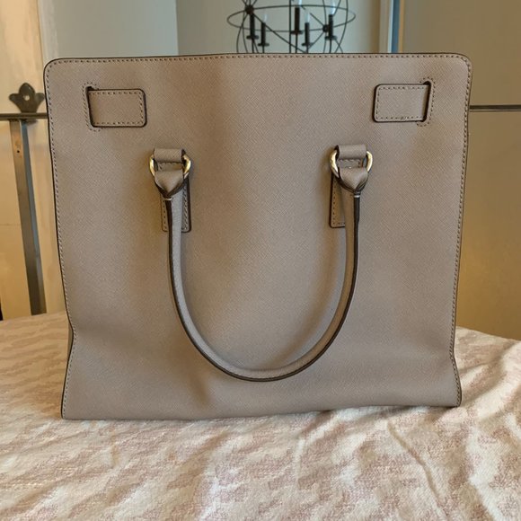 Michael Kors Hamilton Micro Studded Leather Tote - Pearl Grey - Picture 2 of 5